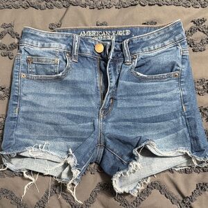 American Eagle Outfitters Distressed Blue Jean Shorts